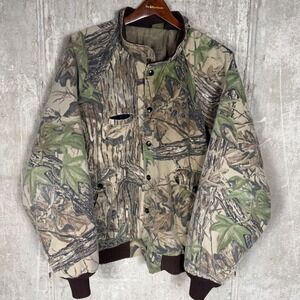Vintage Spartan Realtree Camo Jacket Mens XL Made in USA Quilted Bomber Dan